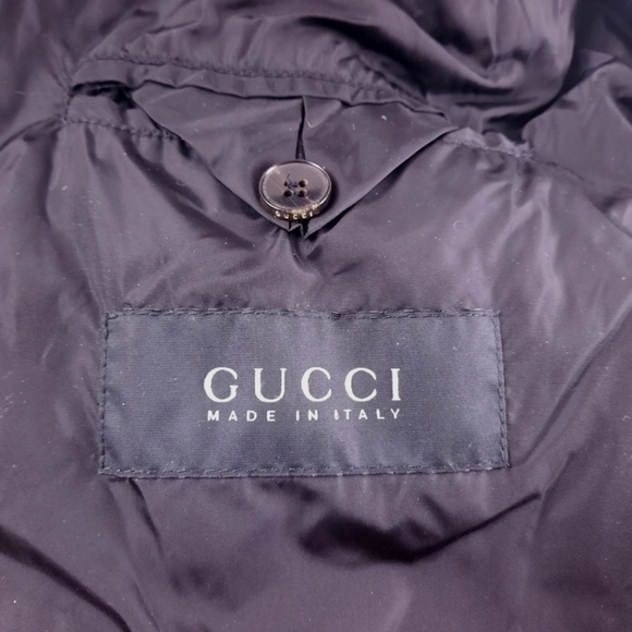 AW97 GUCCI x TOM FORD Vtg Moto Puffer Jacket Web Leather Nylon Biker Bomber - Picture 15 of 16